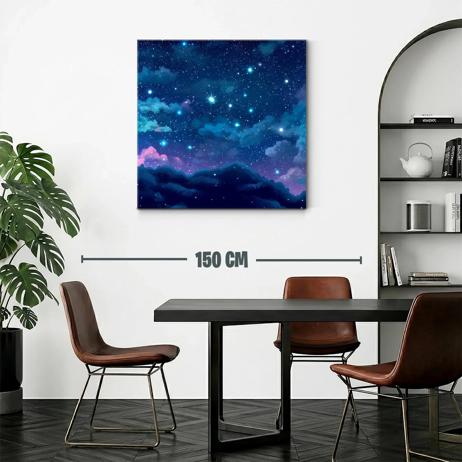 Cielo estrellado con nubes en tonos azules y morados — miniatura 2