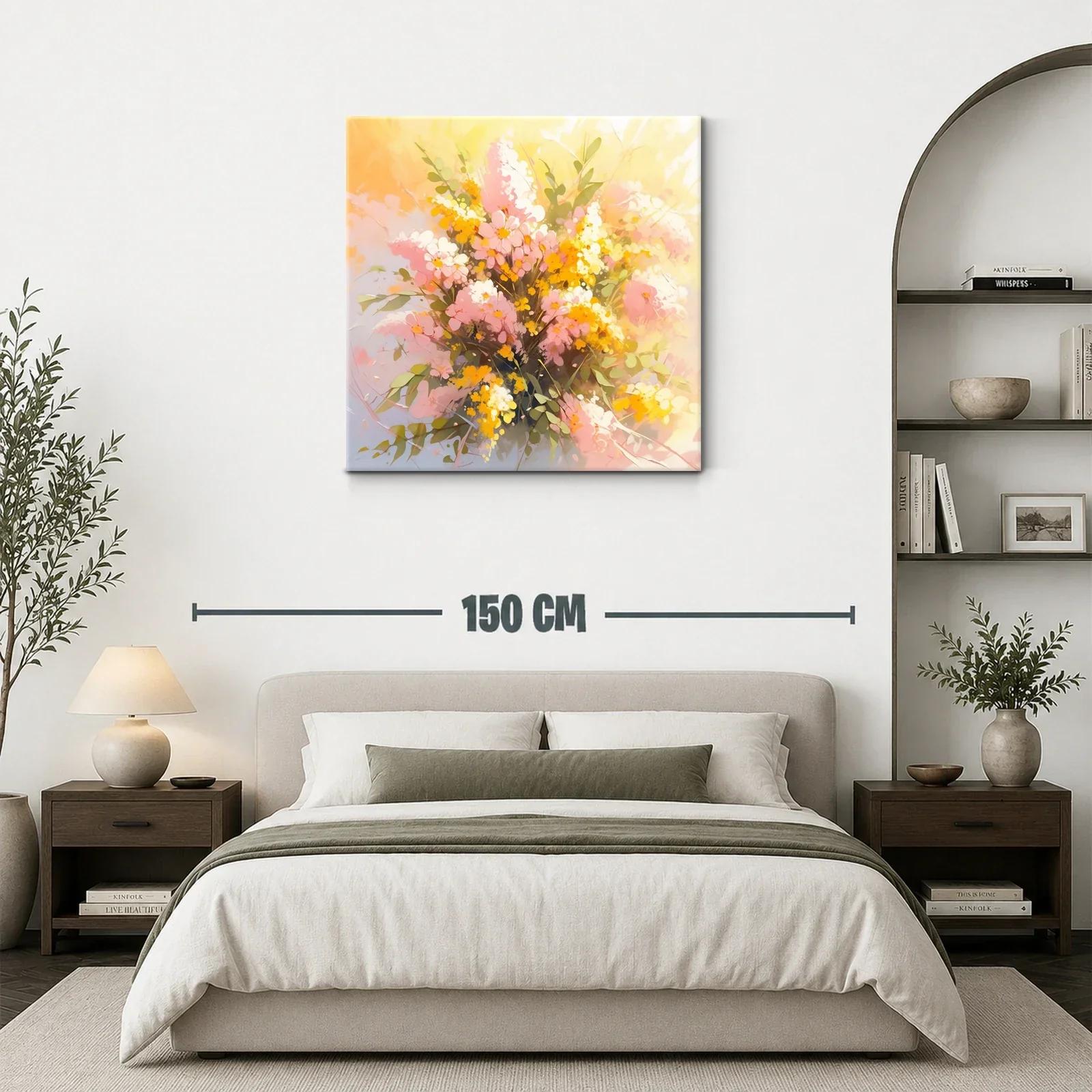 Ramo luminoso de flores en tonos cálidos y suaves — miniatura 3