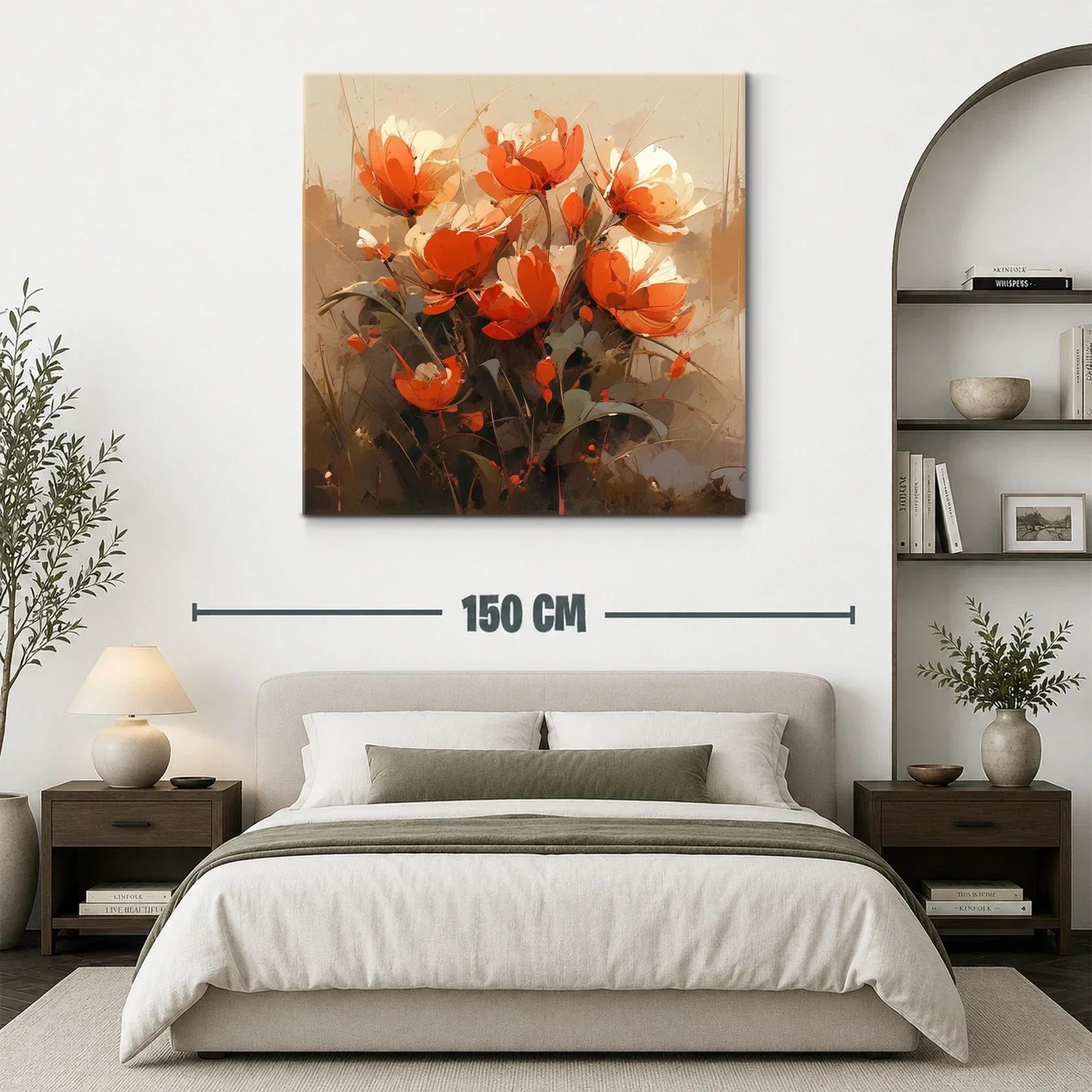 Bouquet de flores vibrantes en tonos cálidos y tierra — miniatura 3