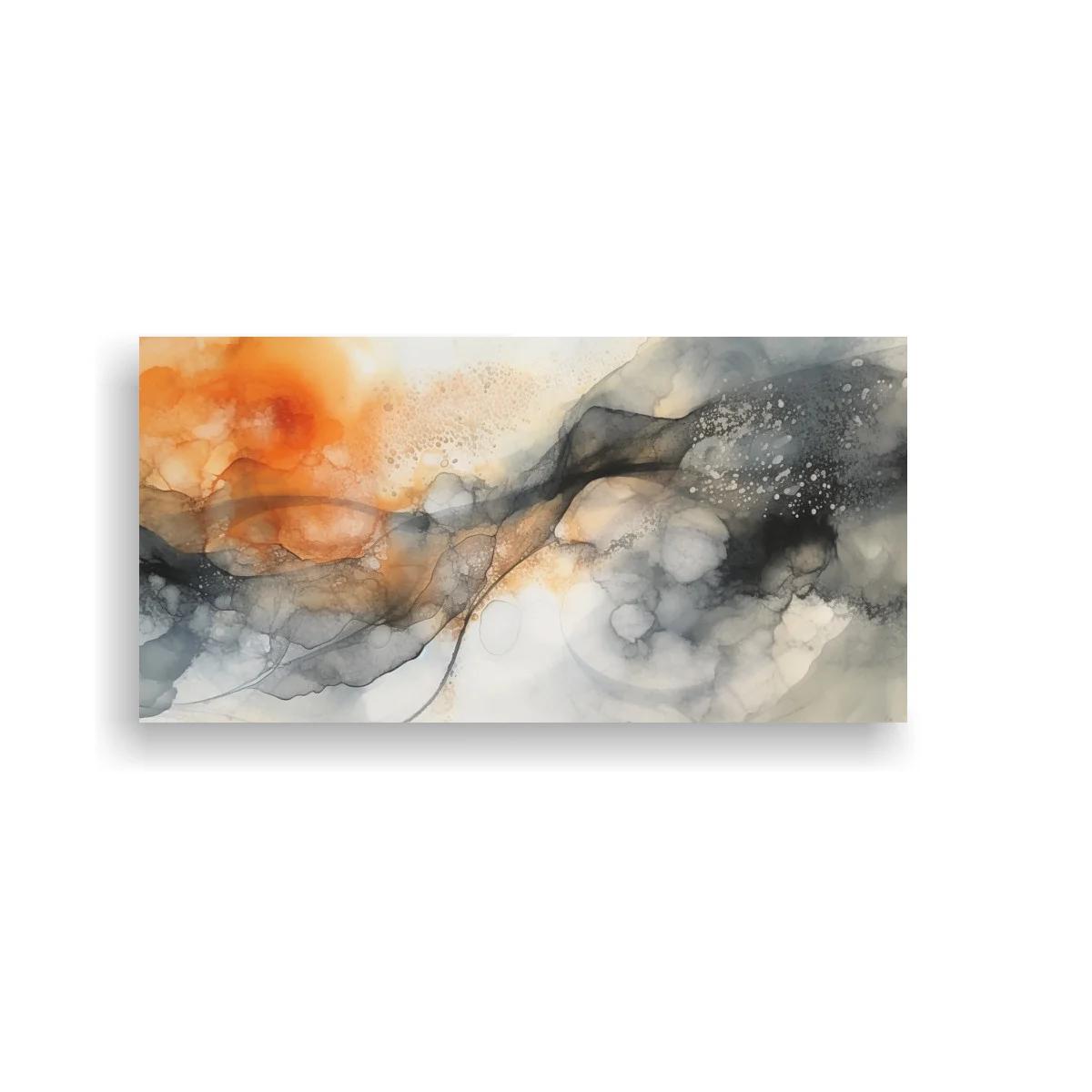 Cuadro mancha abstracta en tonos humo y ámbar — imagen principal