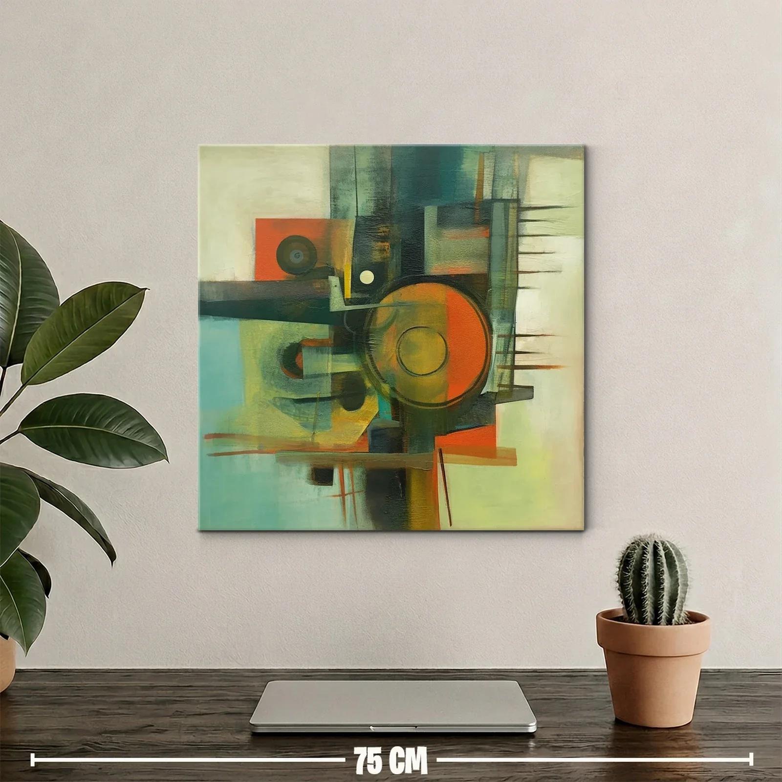 Composición abstracta con formas circulares y tonos cálidos — miniatura 2