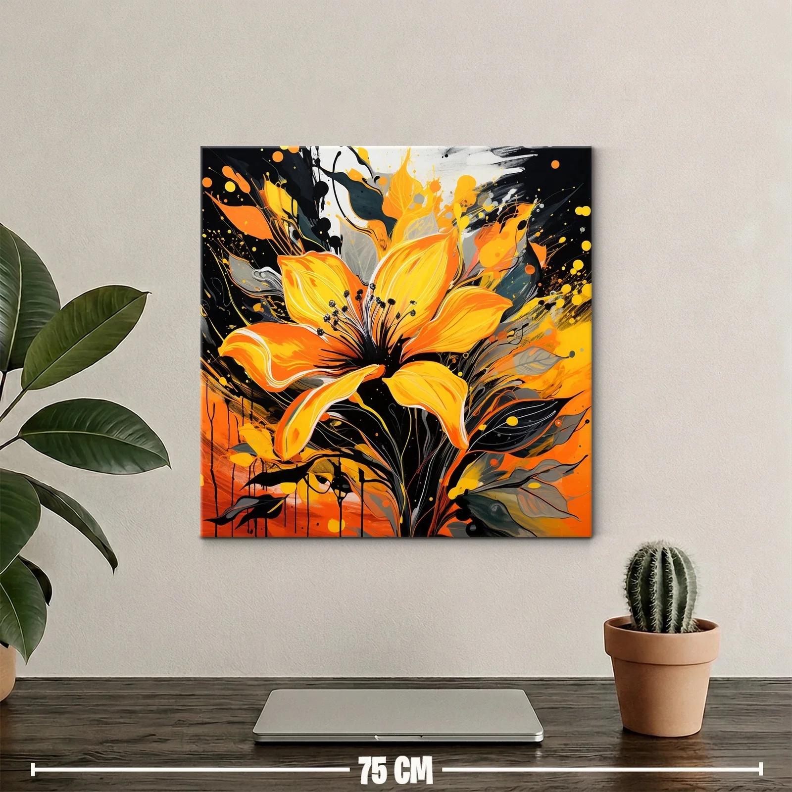 Flor vibrante con explosión de tonos naranja y negro — miniatura 2