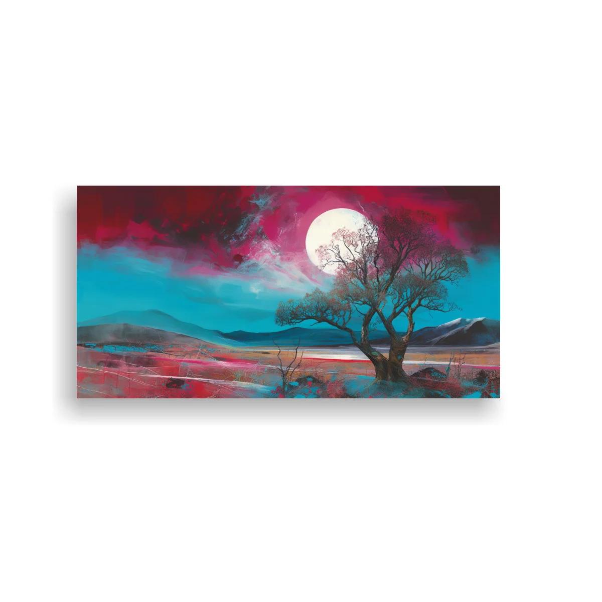 Cuadro árbol desnudo bajo una luna llena — imagen principal