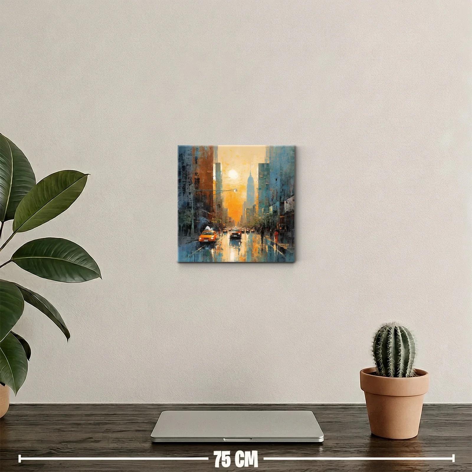 Atardecer en la ciudad con reflejos luminosos — miniatura 2