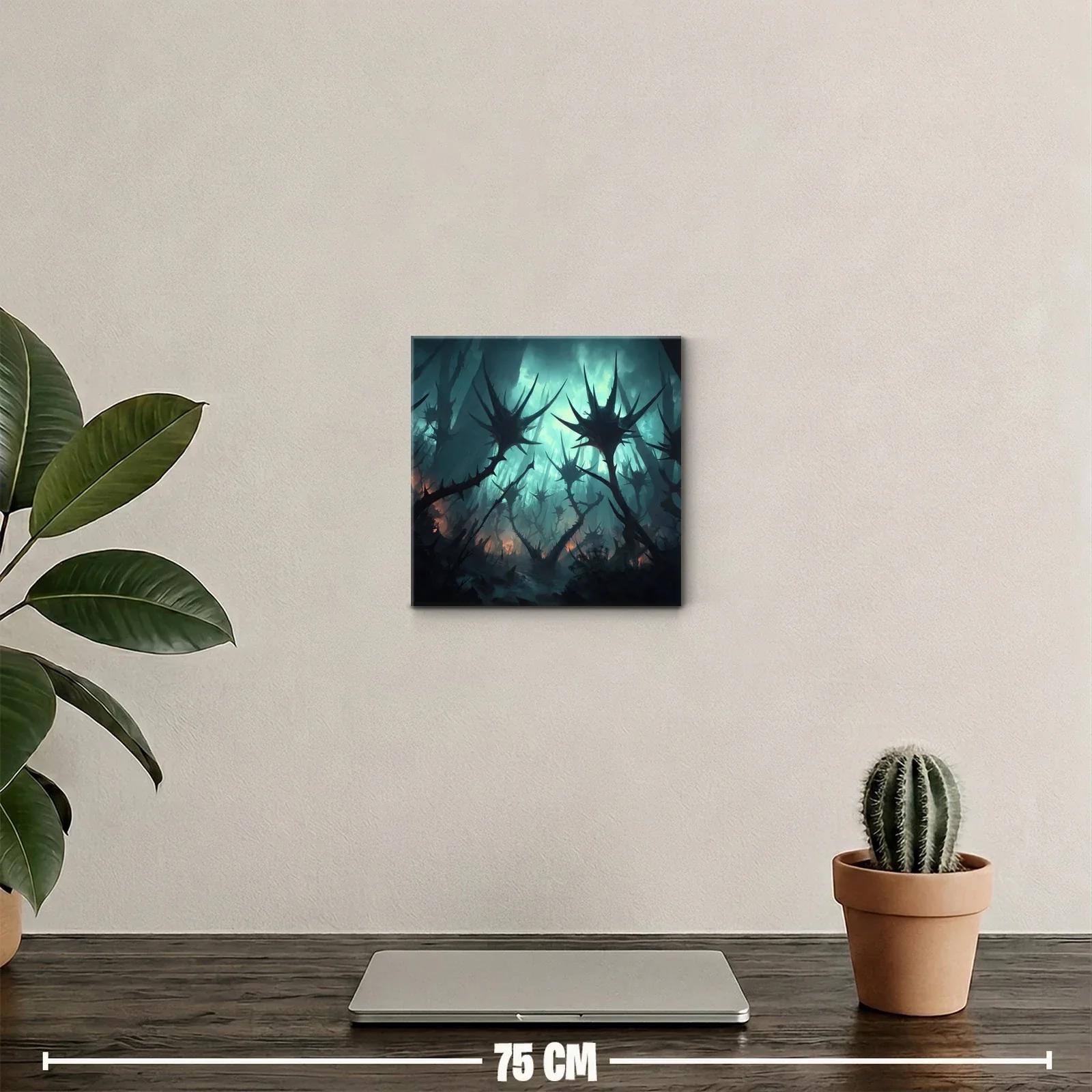 Paisaje oscuro con formas espinosas y luz tenebrosa — miniatura 2