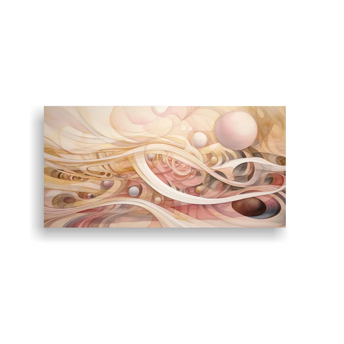 Cuadro abstracto de esferas y curvas fluidas — imagen principal