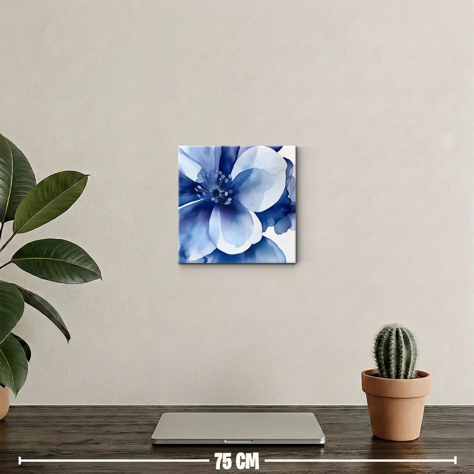 Flor abstracta en tonos azulados para decoración elegante — miniatura 2
