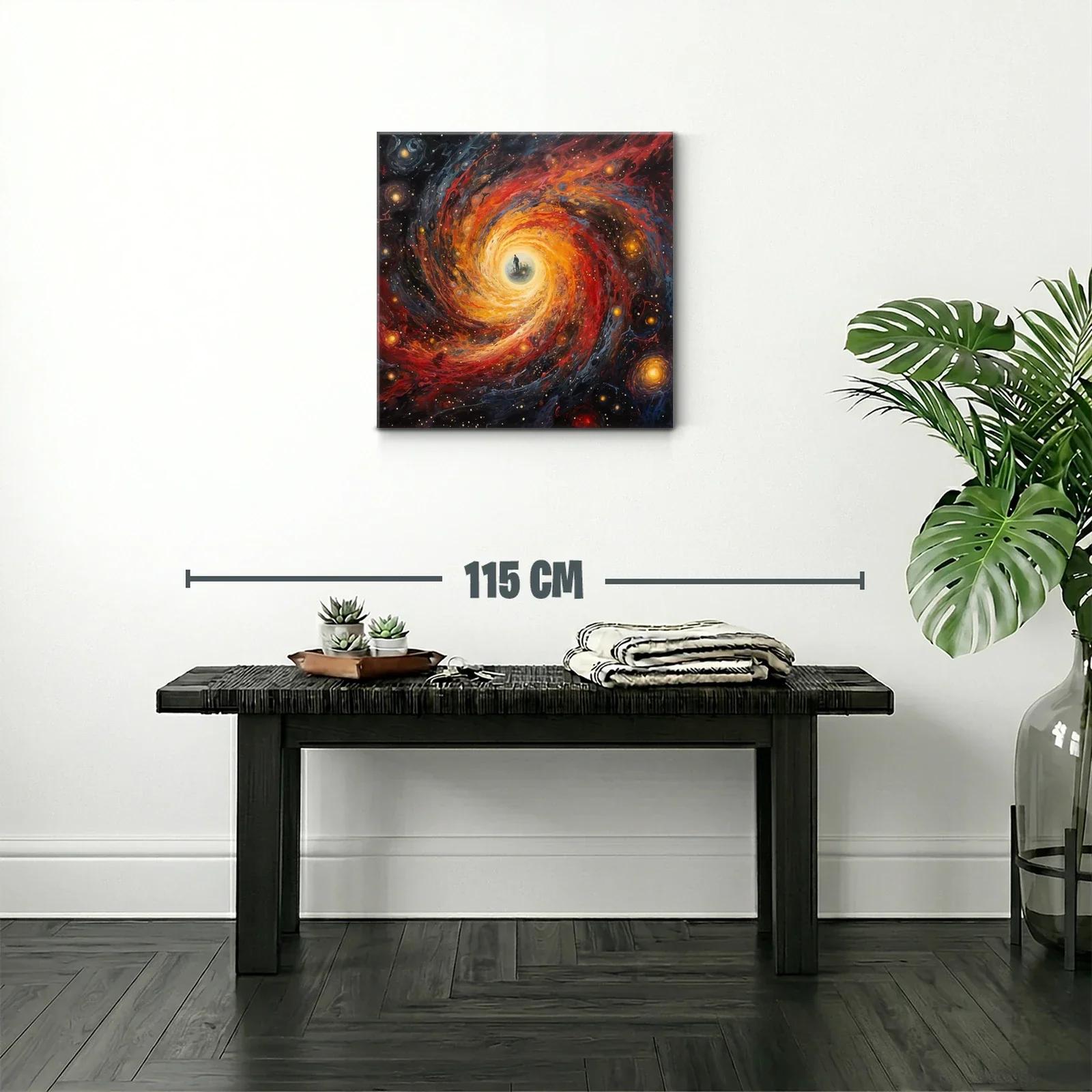 Espiral cósmica con silueta en el centro brillante — miniatura 2