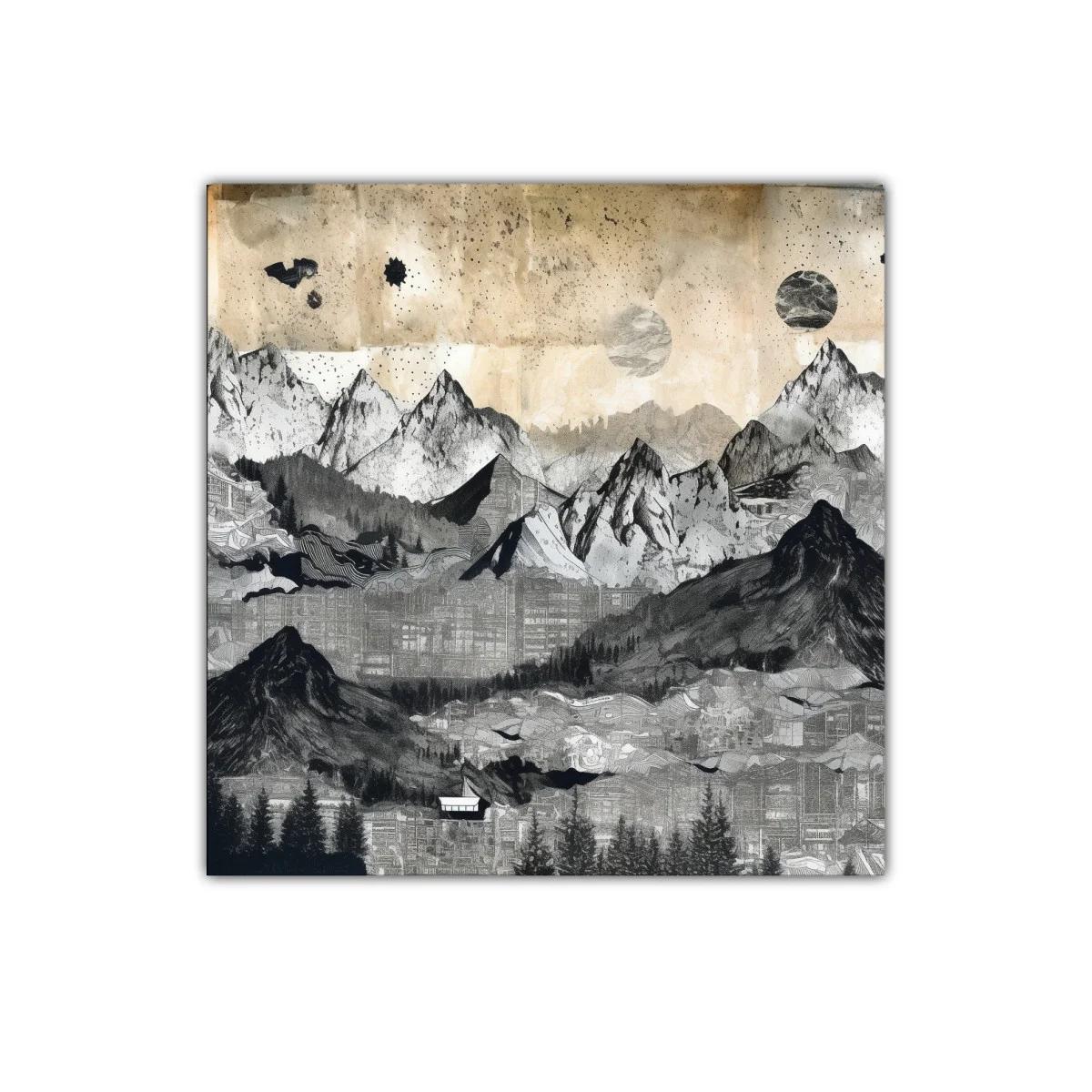 Montañas abstractas con contrastes en tonalidades neutras — miniatura 1