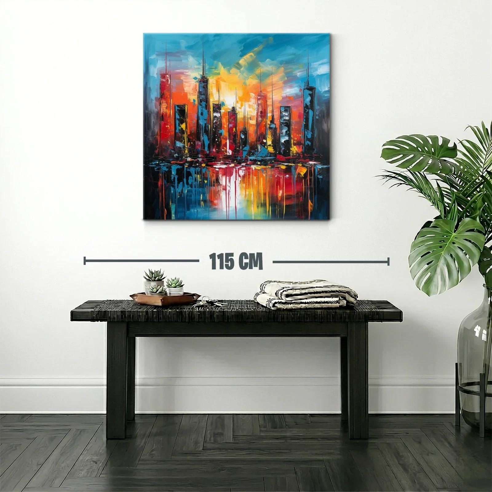 Atardecer vibrante sobre skyline urbano moderno — miniatura 2