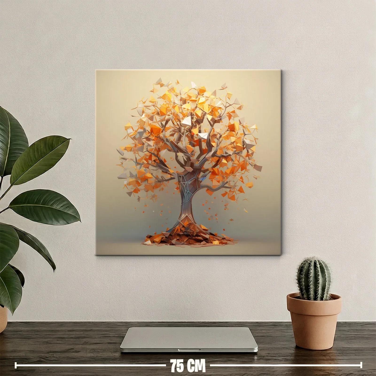 Árbol abstracto en tonos cálidos y dorados — miniatura 2