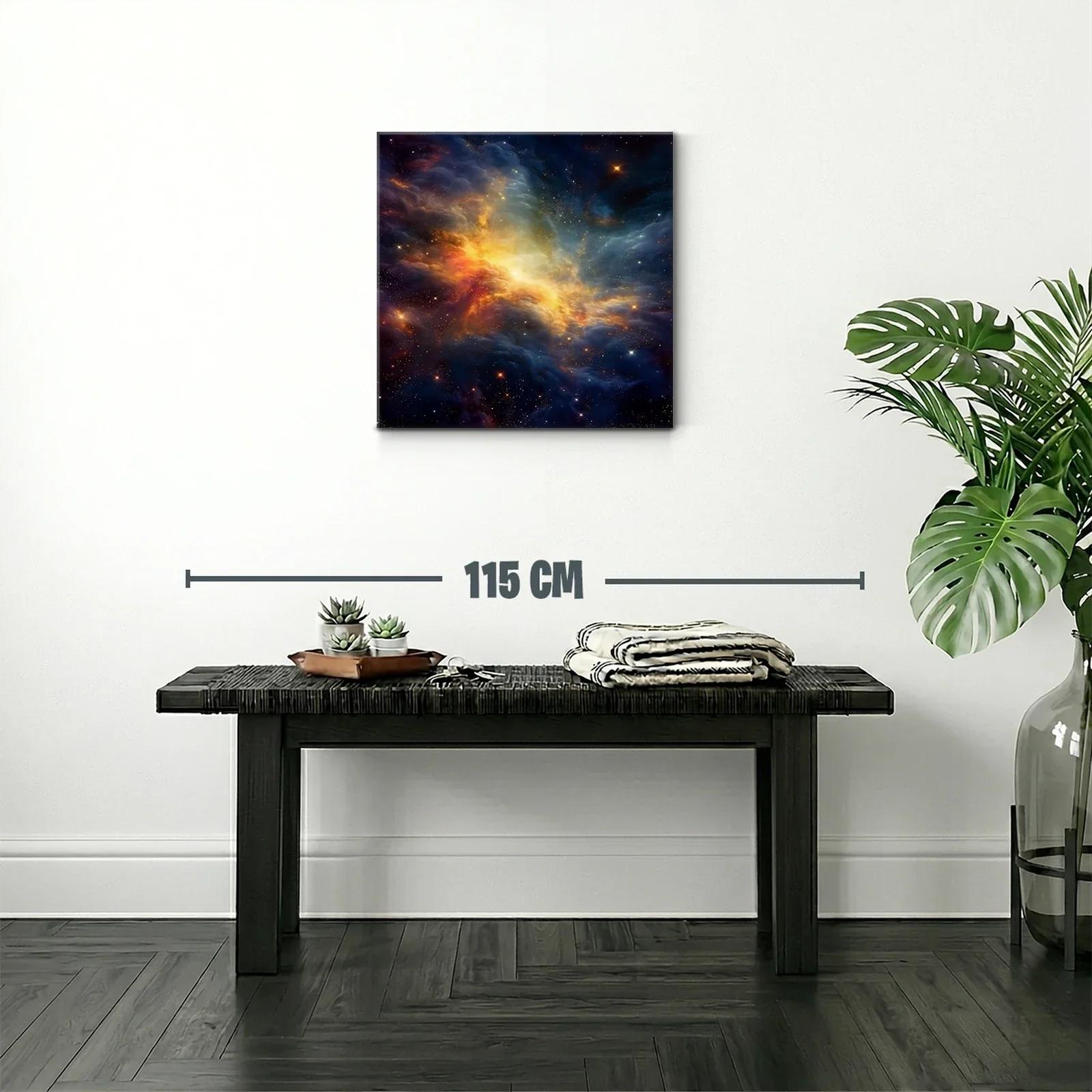 Cielo estrellado con nebulosa en tonos cálidos y fríos — miniatura 2