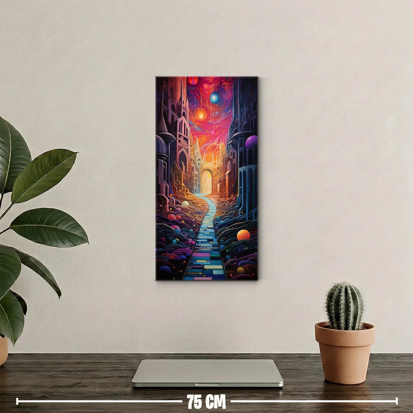 Cuadro camino luminoso en ciudad fantástica — miniatura 2