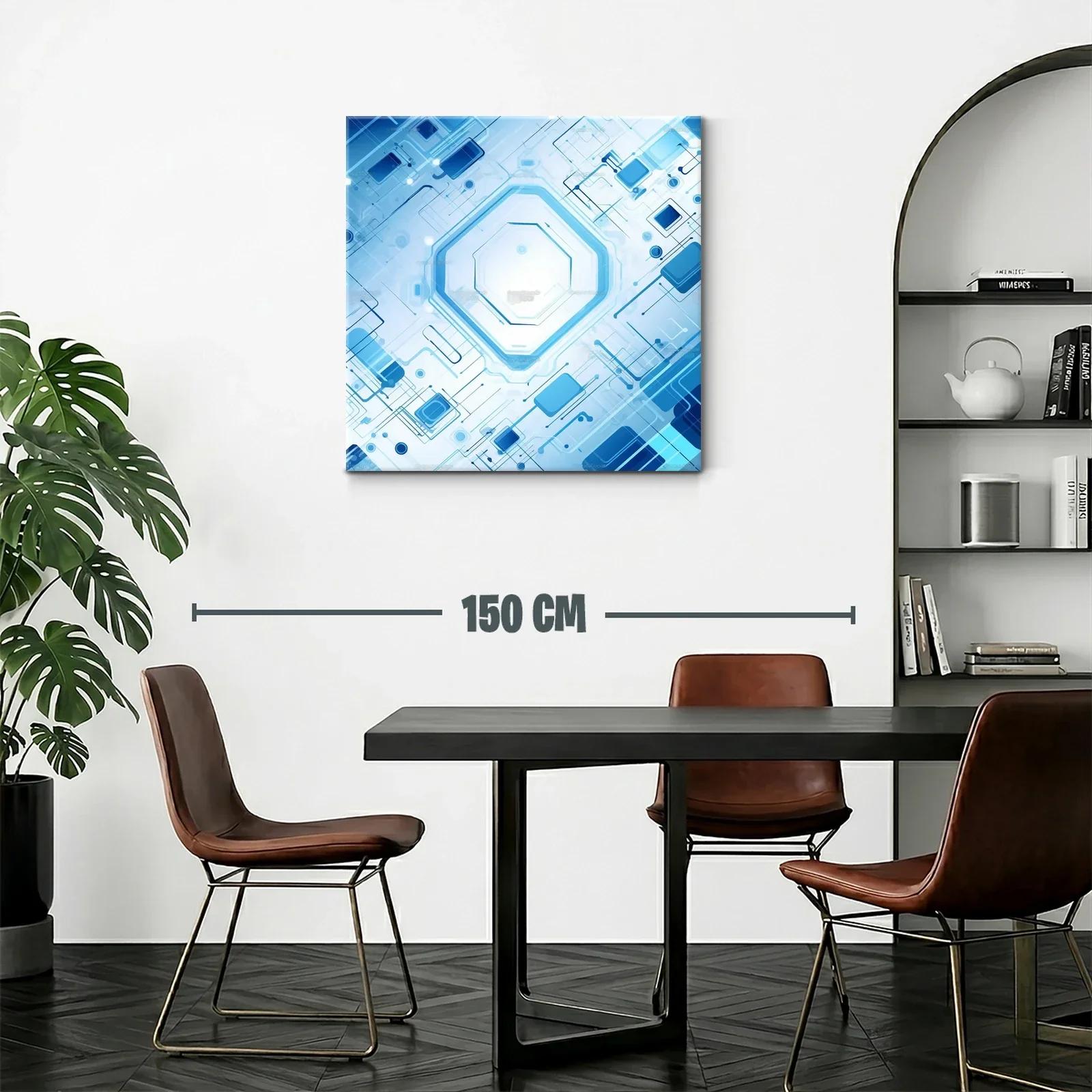 Diseño geométrico futurista en tonos azules y blancos — miniatura 2