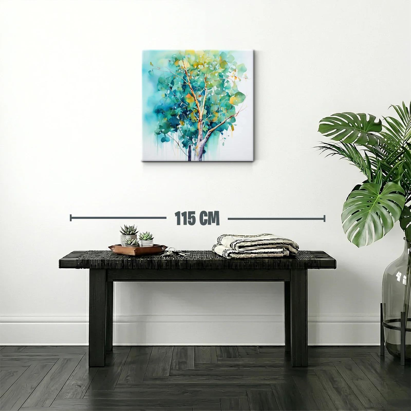 Árbol en acuarela con tonos vibrantes y suaves contrastes — miniatura 2