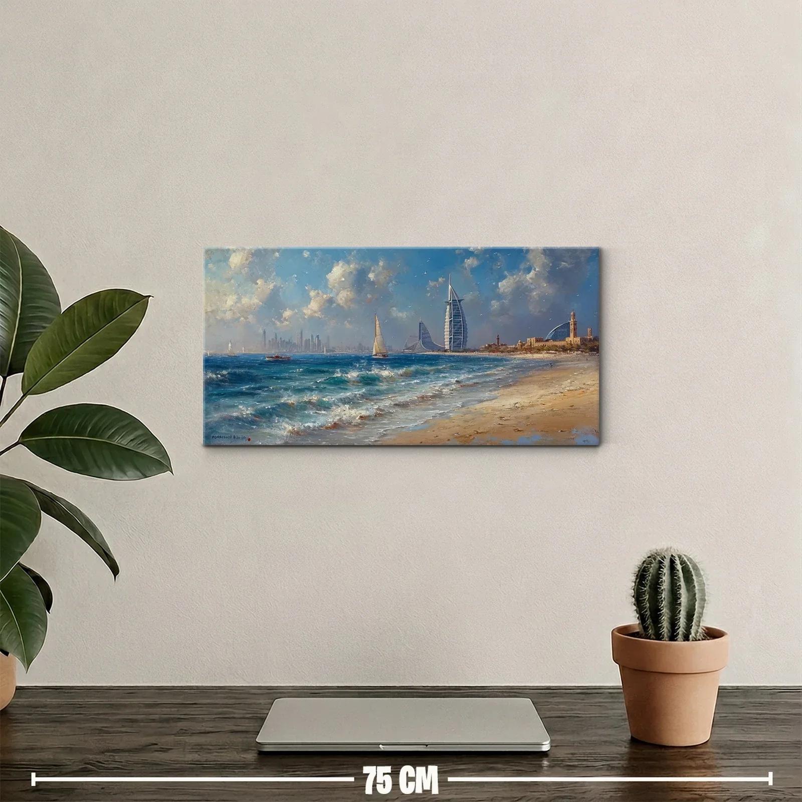 Cuadro playa de Dubái con el Burj Al Arab — miniatura 2