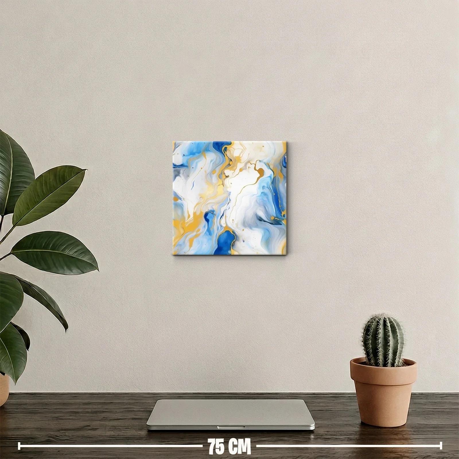 Estallido de colores en azul y dorado para ambientes modernos — miniatura 2