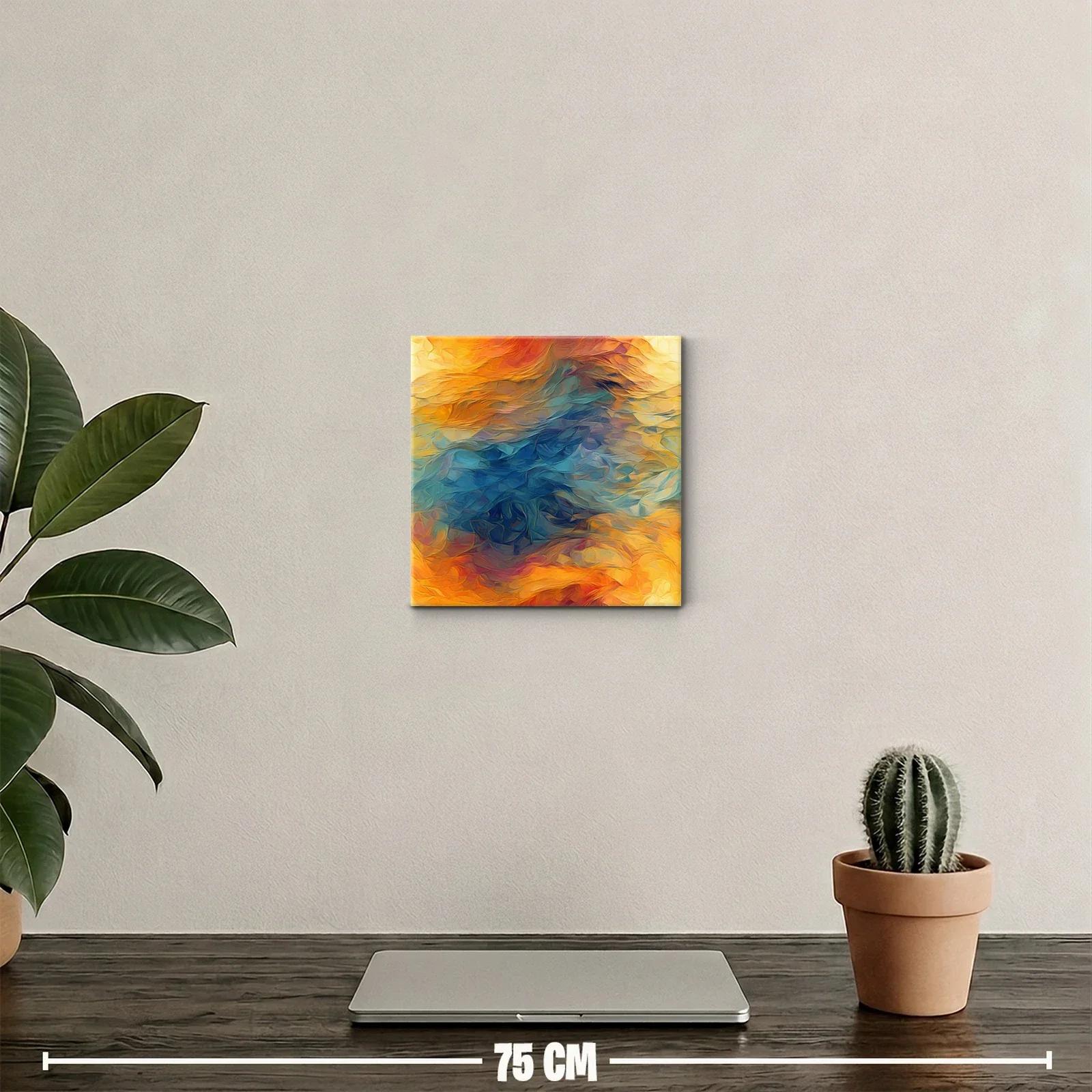 Composición abstracta con tonos cálidos y fríos vibrantes — miniatura 2