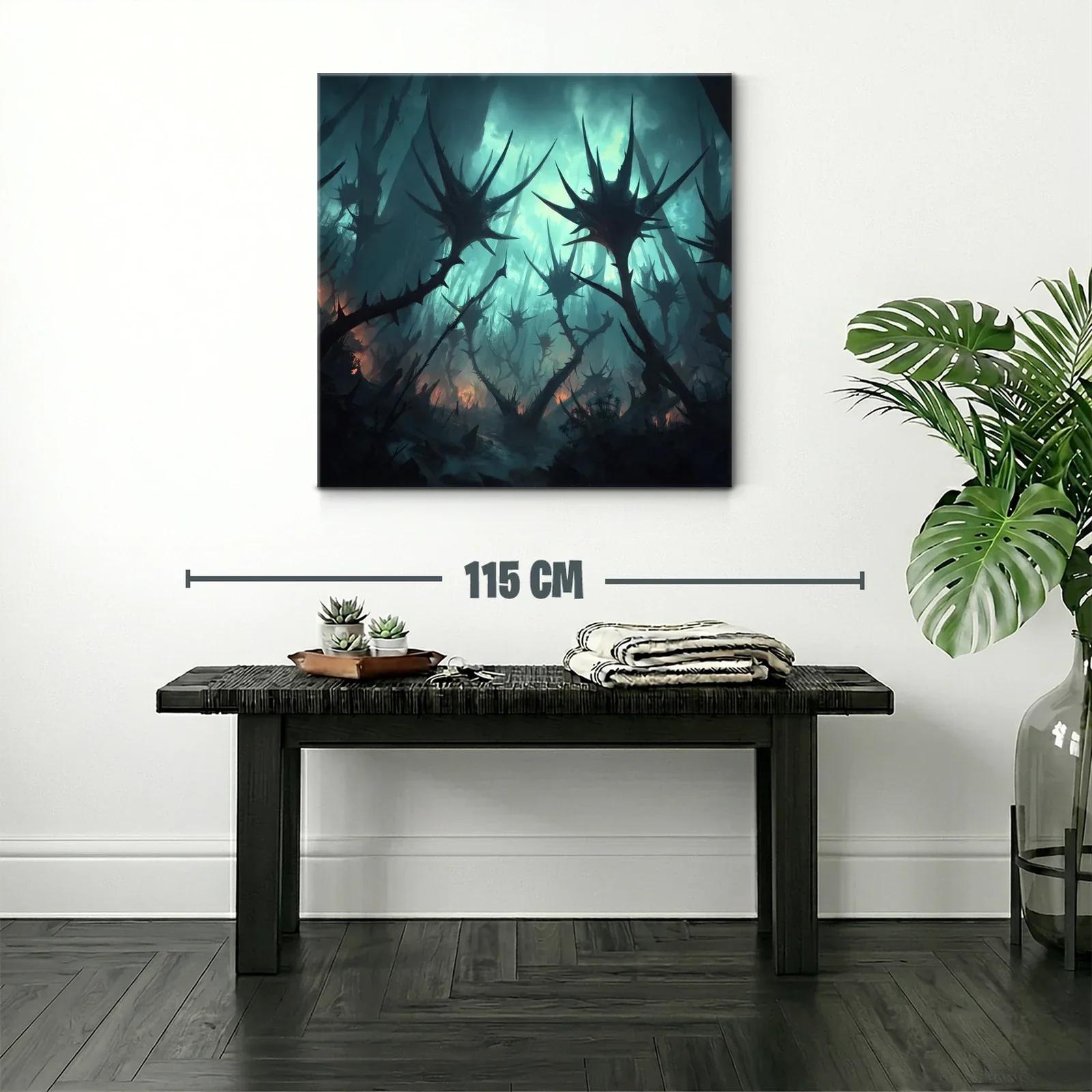 Paisaje oscuro con formas espinosas y luz tenebrosa — miniatura 2