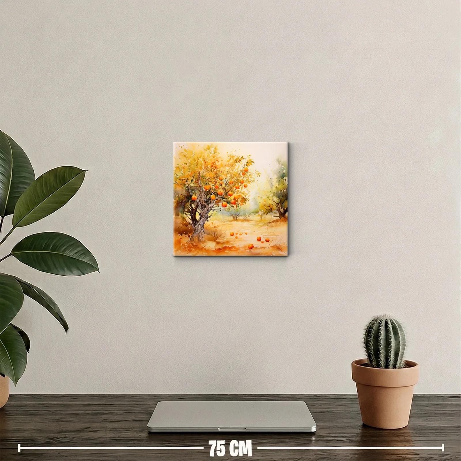 Cuadro decorativo con árbol de naranjas otoñales vibrantes — miniatura 2