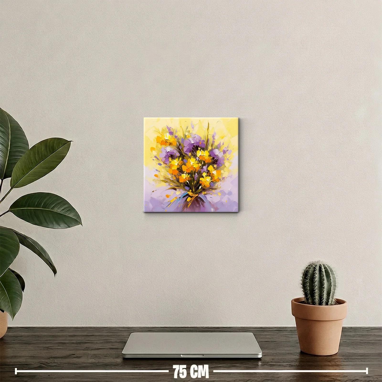 Ramo vibrante con flores púrpuras y amarillas — miniatura 2