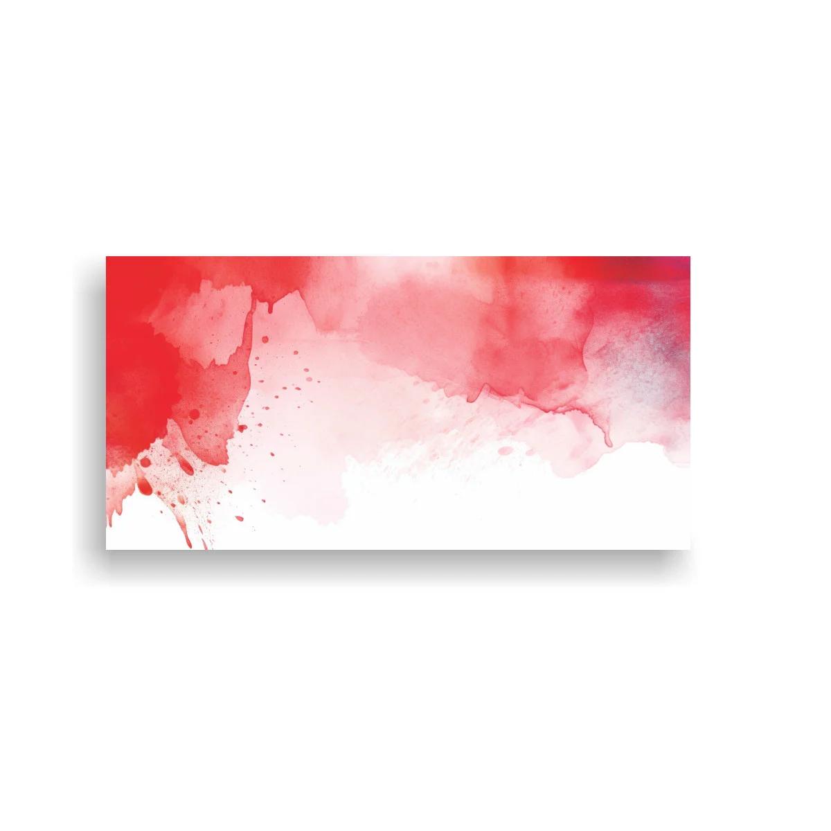 Cuadro mancha de acuarela roja con veladuras rosadas — imagen principal