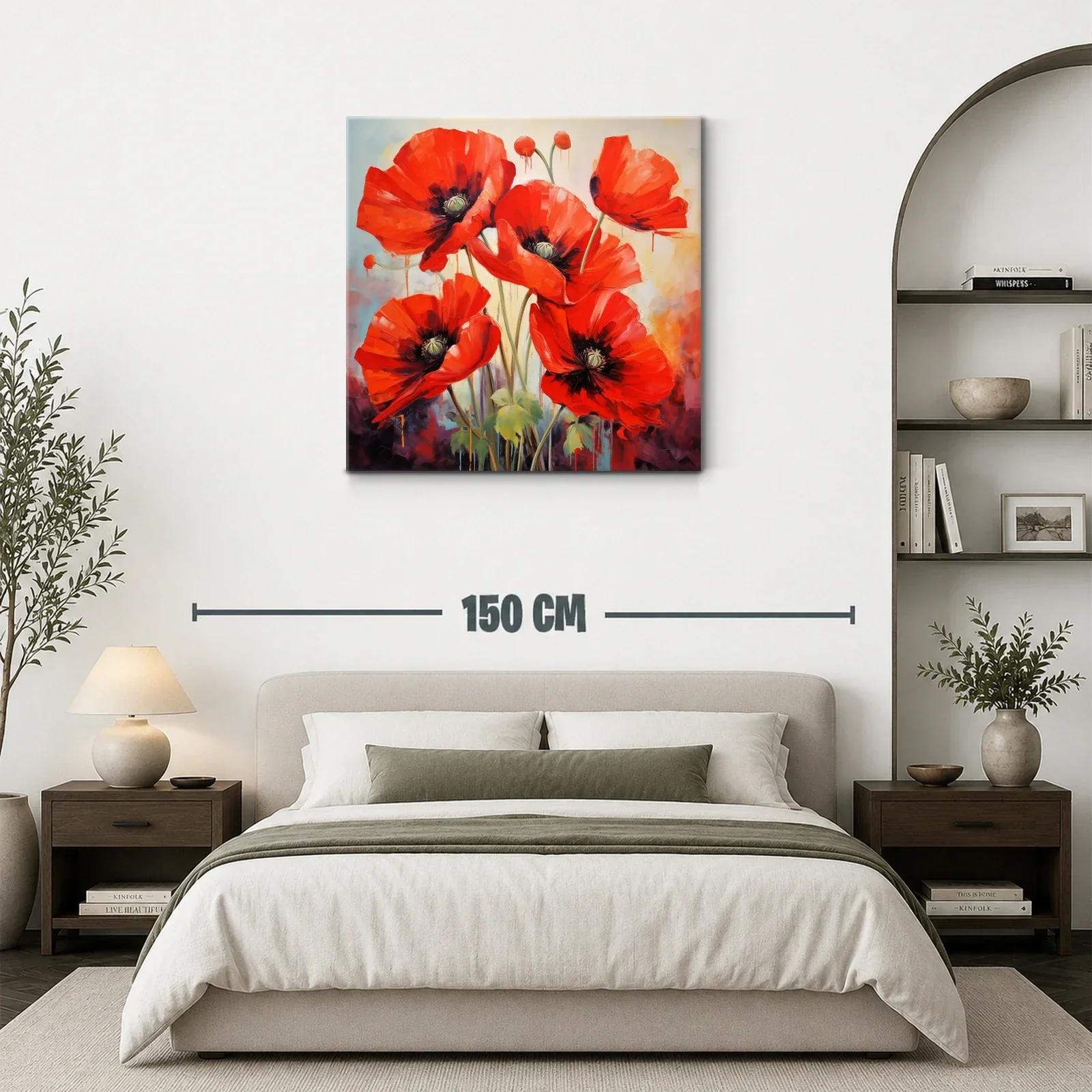 Vibrante composición de amapolas rojas sobre fondo suave — miniatura 3