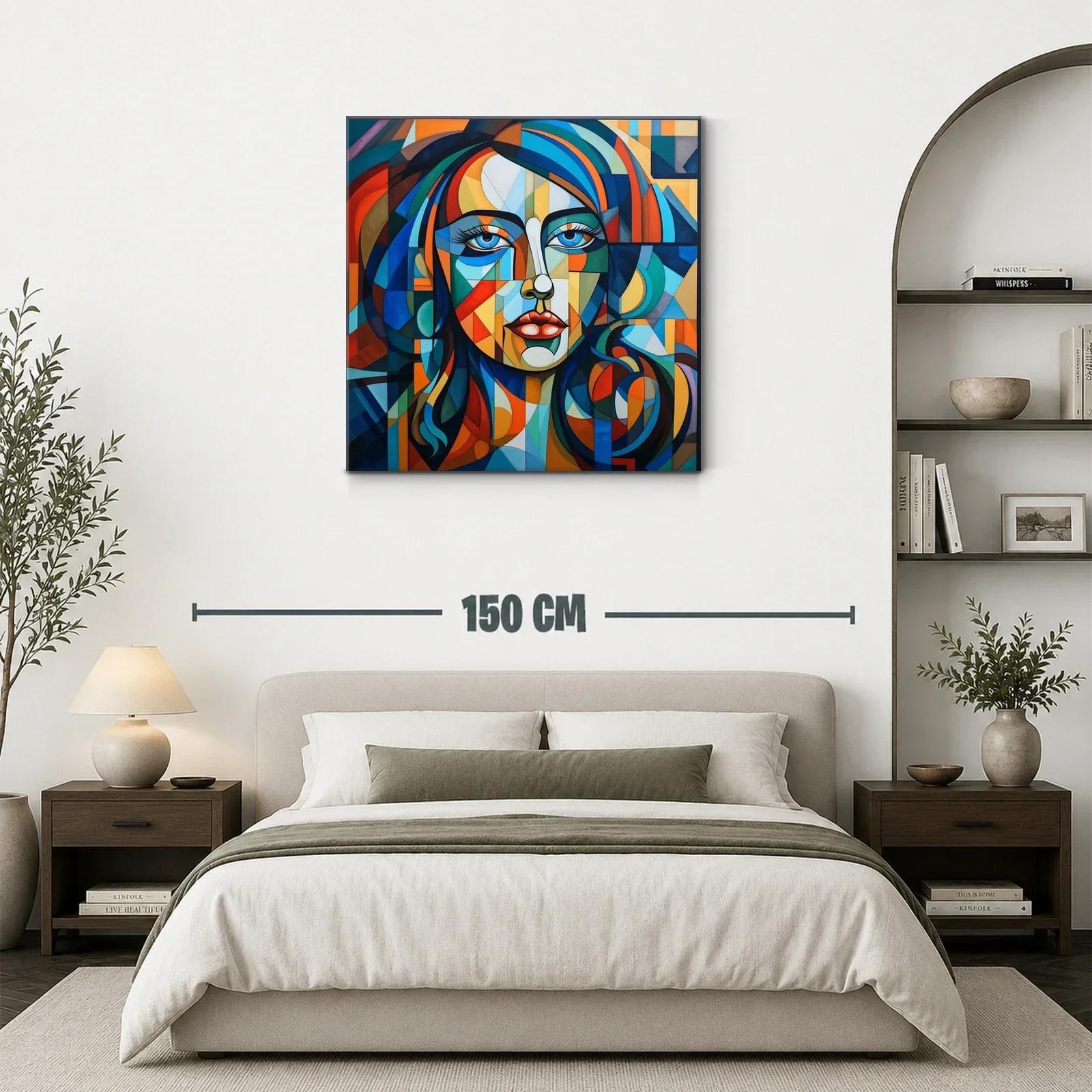 Retrato femenino en estilo cubista vibrante y contemporáneo — miniatura 3