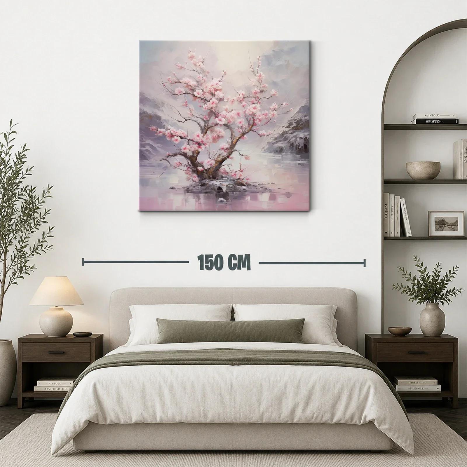 Elegancia y serenidad en flor de cerezo sobre agua tranquila — miniatura 3