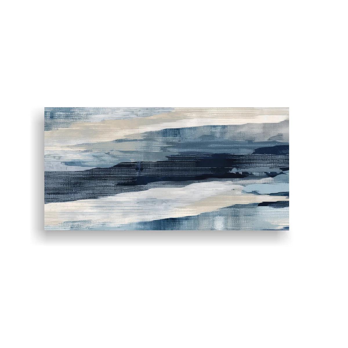 Cuadro paisaje marino abstracto con bandas fluidas — imagen principal