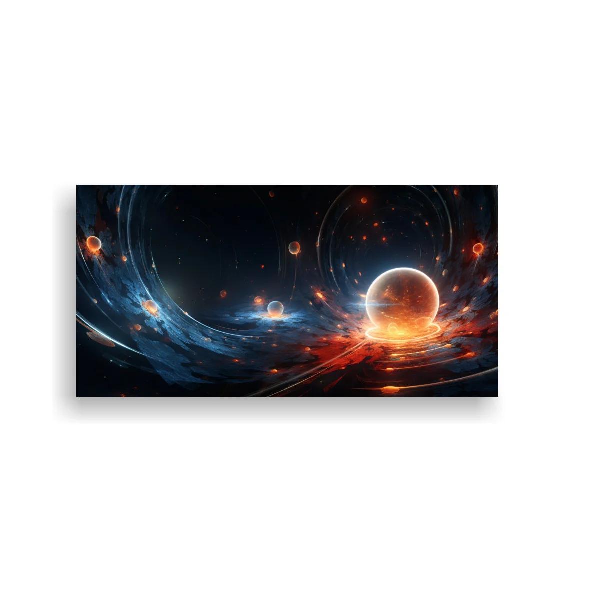 Cuadro planeta brillante con anillos de luz — imagen principal