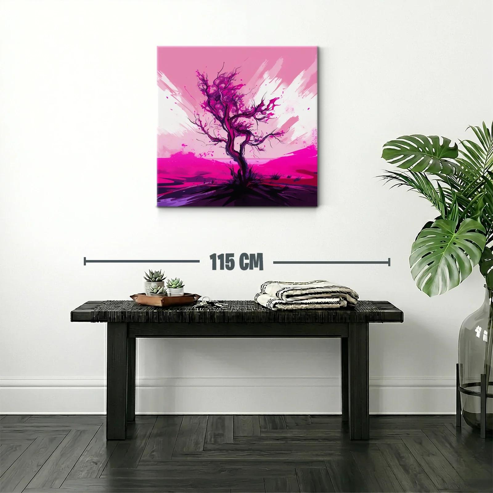 Árbol vibrante en tonos fucsias y rosas intensos — miniatura 2