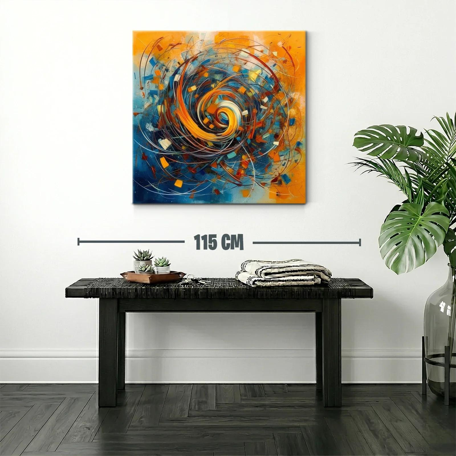 Composición dinámica con espiral de tonos cálidos y fríos — miniatura 2