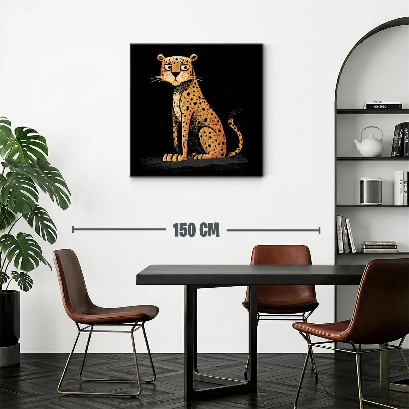 Leopardo de manchas negras en fondo oscuro expresivo — miniatura 2
