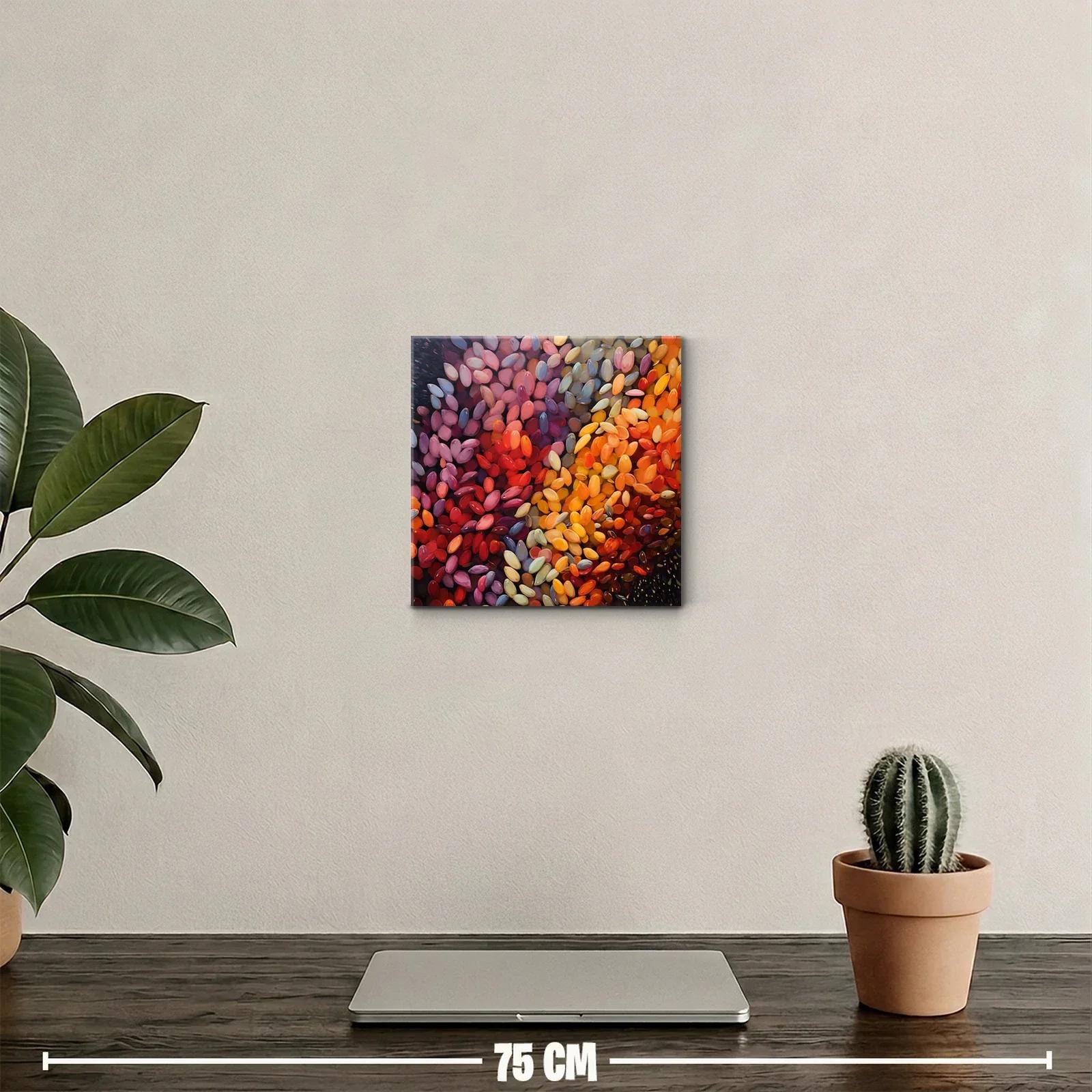Cuadro abstracto con formas orgánicas y tonos cálidos — miniatura 2