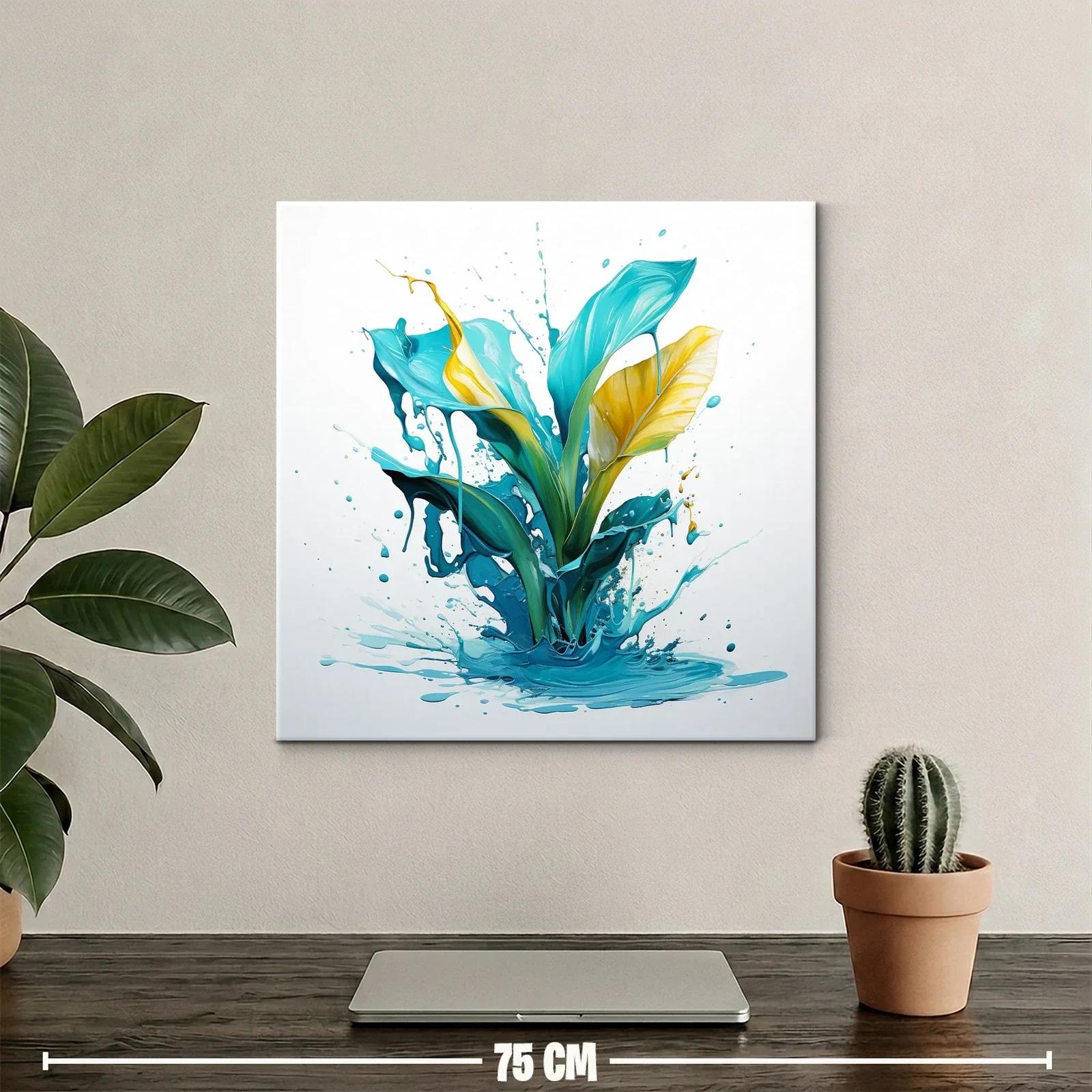 Composición vibrante con formas líquidas en azul y amarillo — miniatura 2