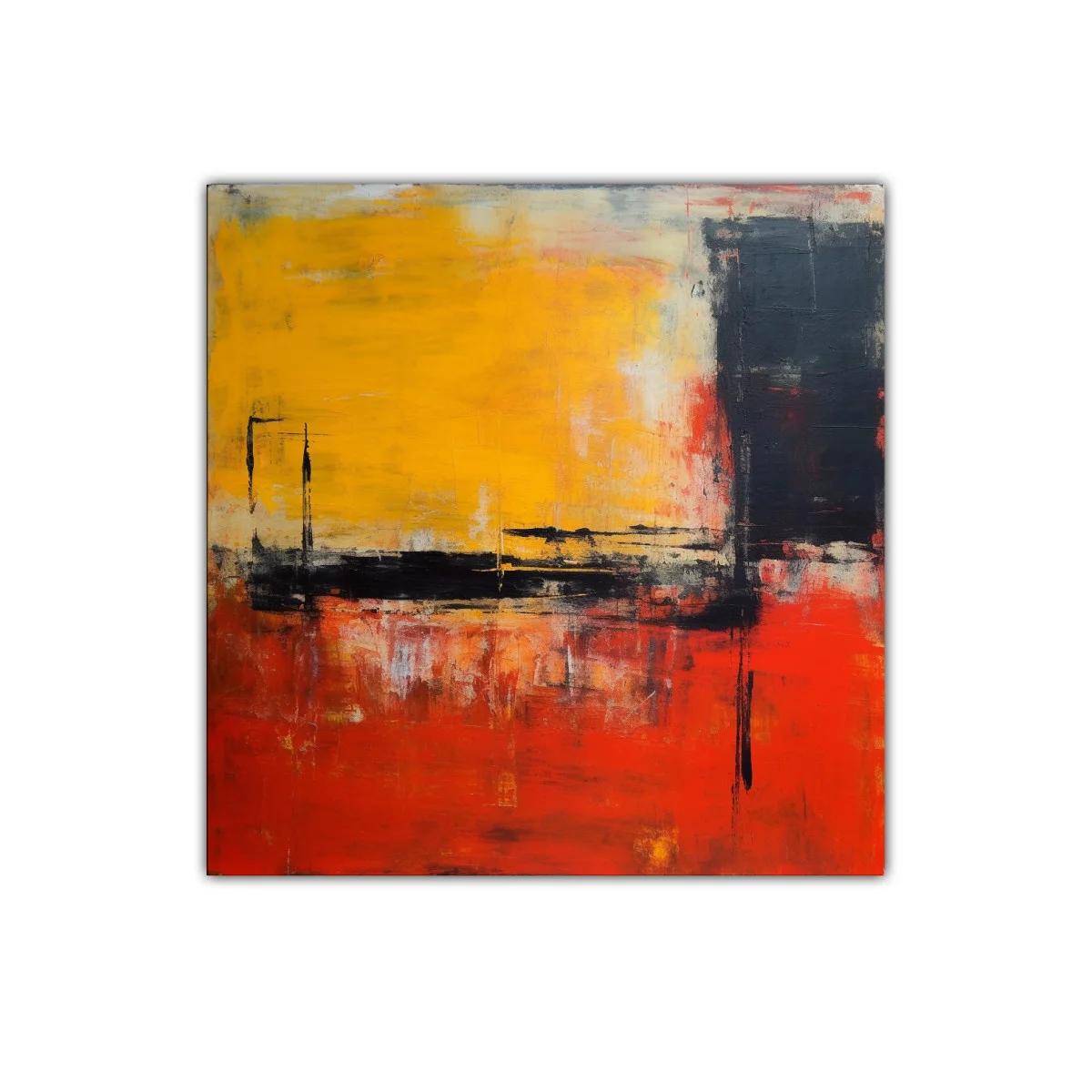 Cuadro abstracto con vibrantes tonos cálidos y contraste intenso — miniatura 1