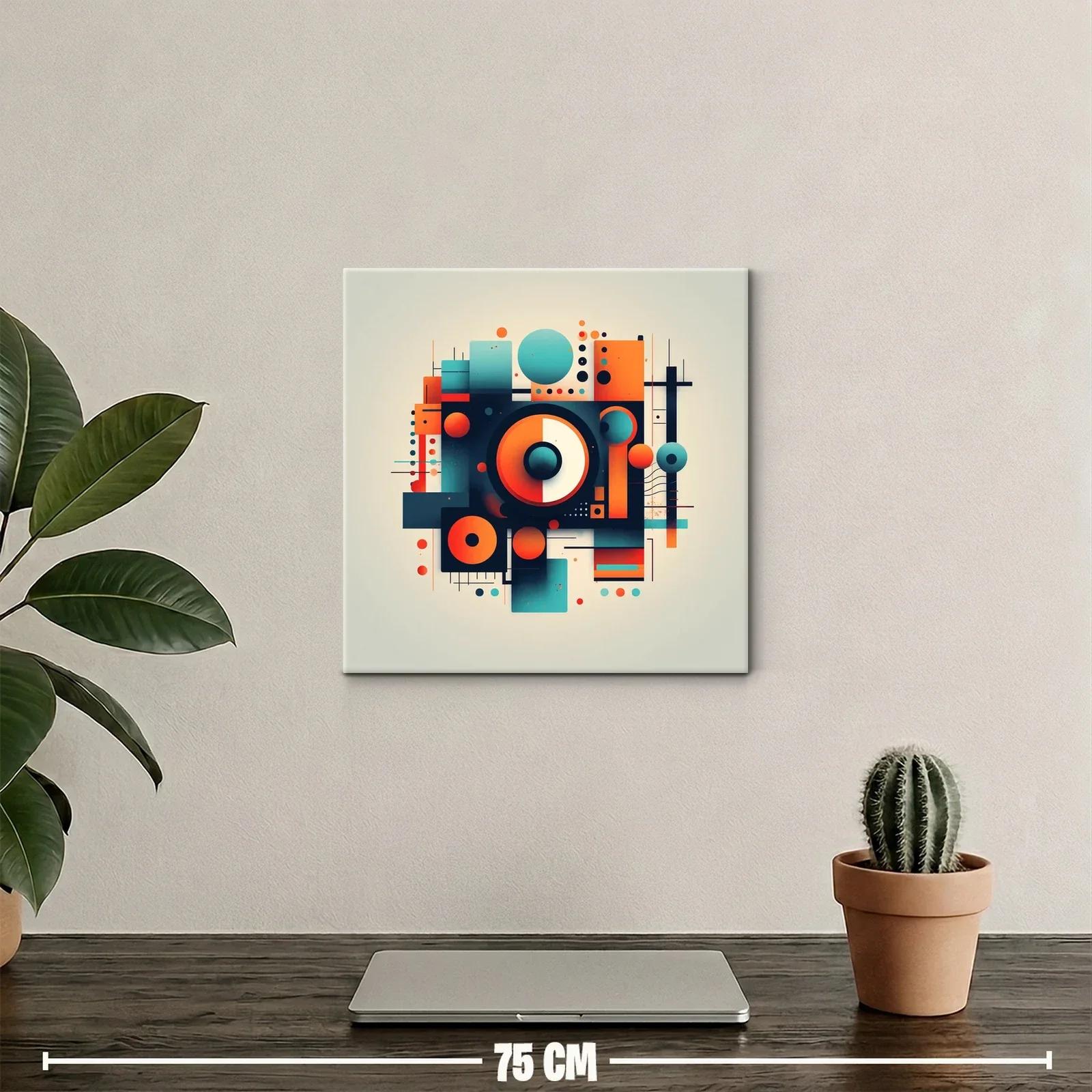 Composición geométrica vibrante en tonos naranjas y azules — miniatura 2