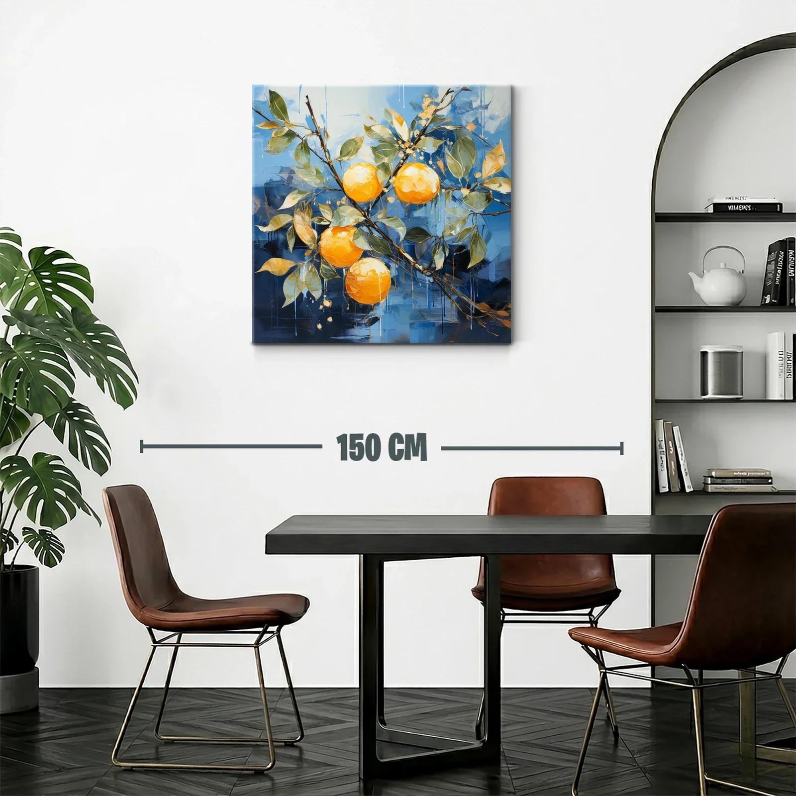 Naranjas vibrantes sobre fondo azul intenso — miniatura 2