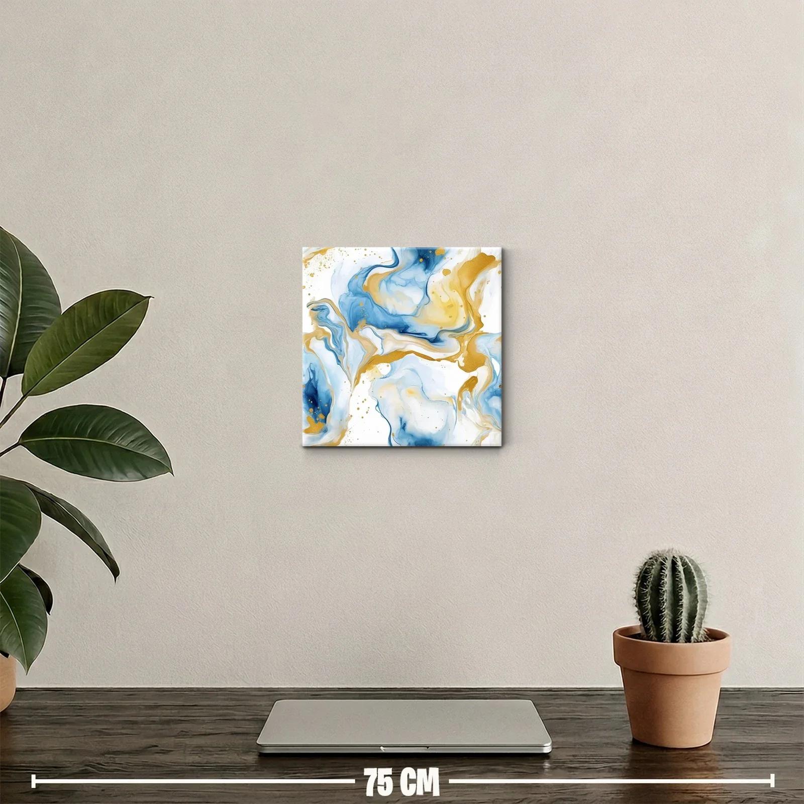 Composición abstracta en tonos azules y dorados — miniatura 2