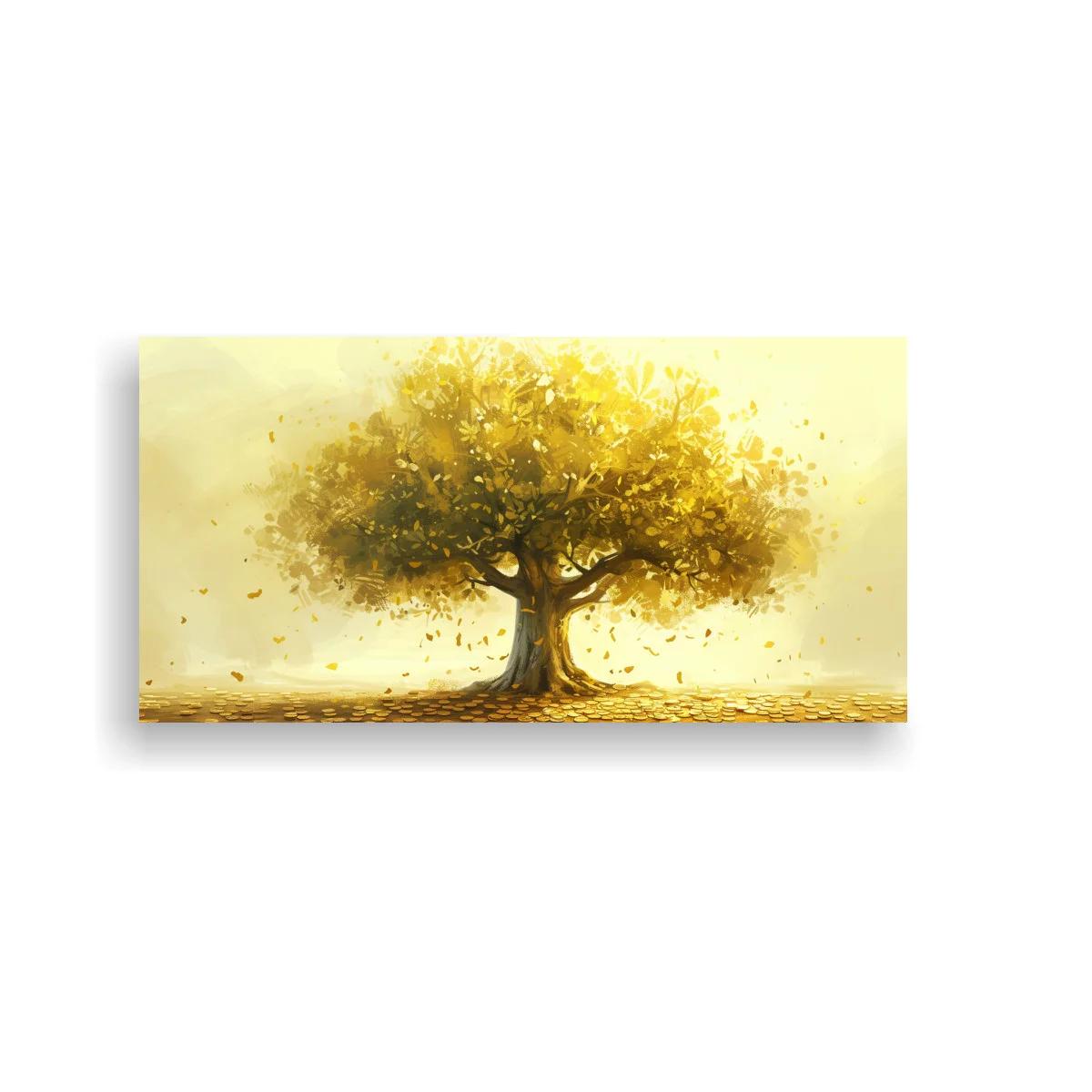 Cuadro árbol dorado con resplandor cálido — imagen principal