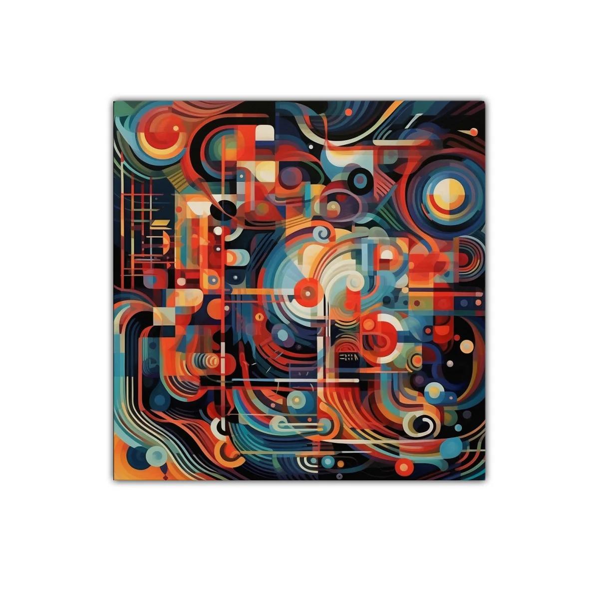 Cuadro abstracto con formas geométricas y colores vibrantes — imagen principal