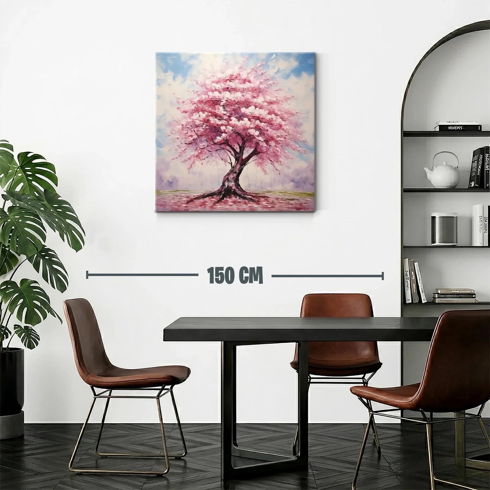 Árbol con flores rosas en paisaje sereno y luminoso — miniatura 2