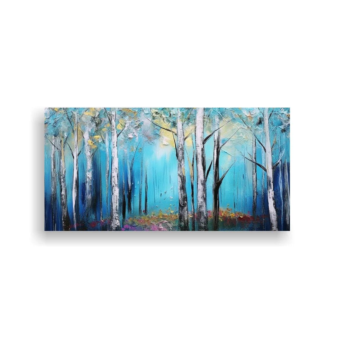 Cuadro bosque de abedules con flores silvestres — imagen principal