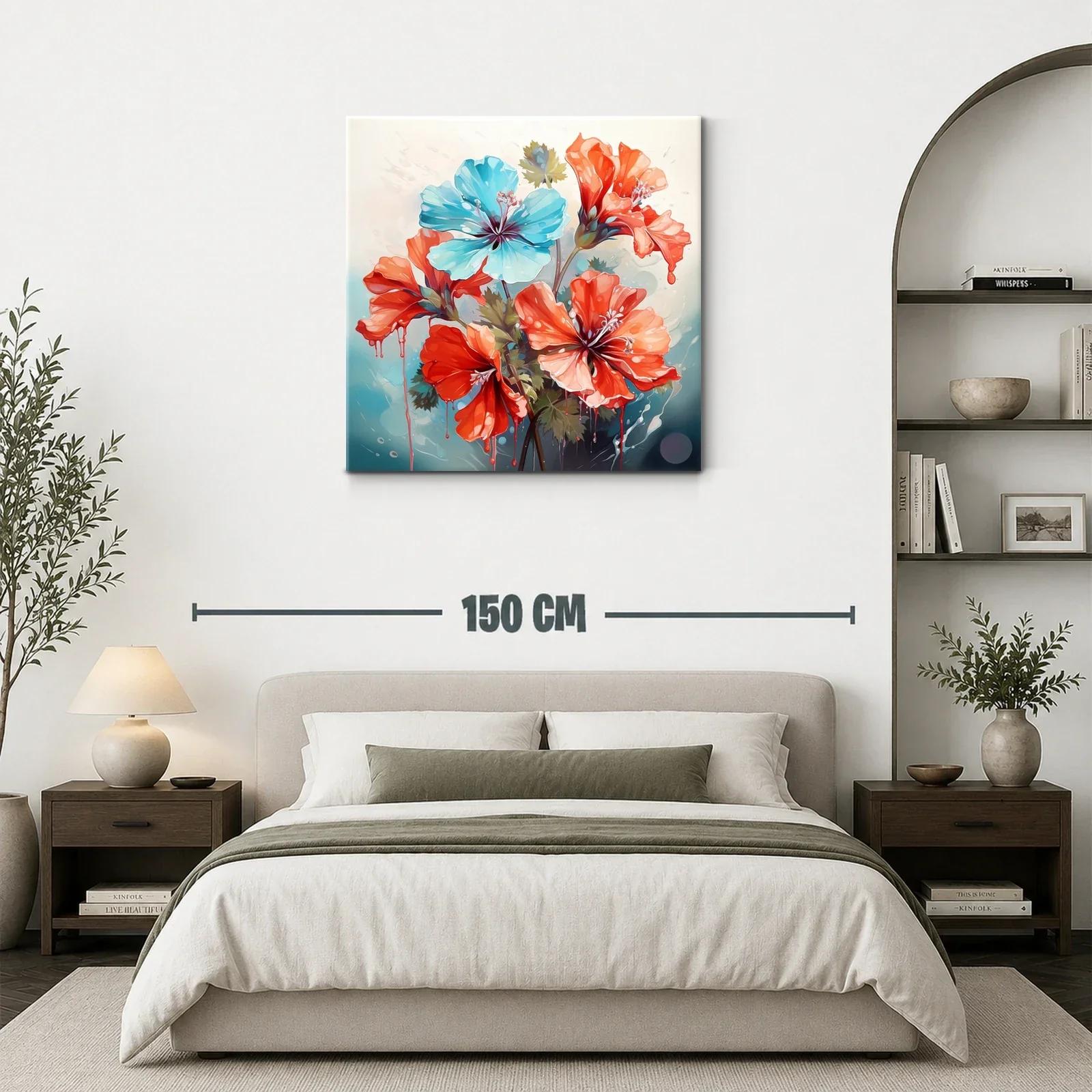 Flores vibrantes en tonos rojos y azules frescos — miniatura 3