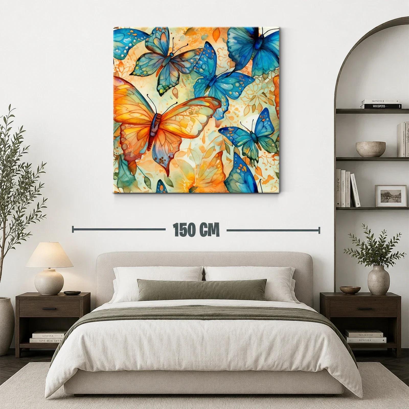 Mariposas vibrantes en tonos cálidos y azules — miniatura 3