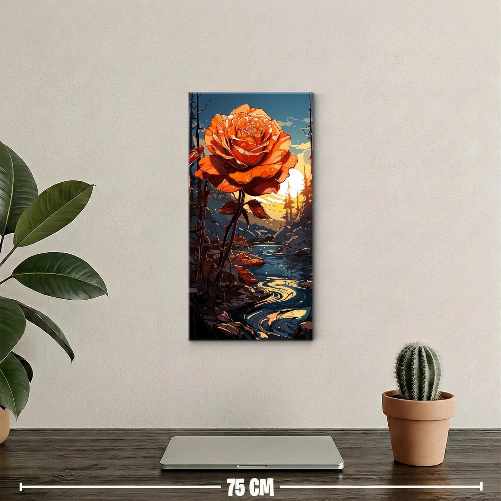 Cuadro rosa naranja de gran tamaño sobre arroyo — miniatura 2
