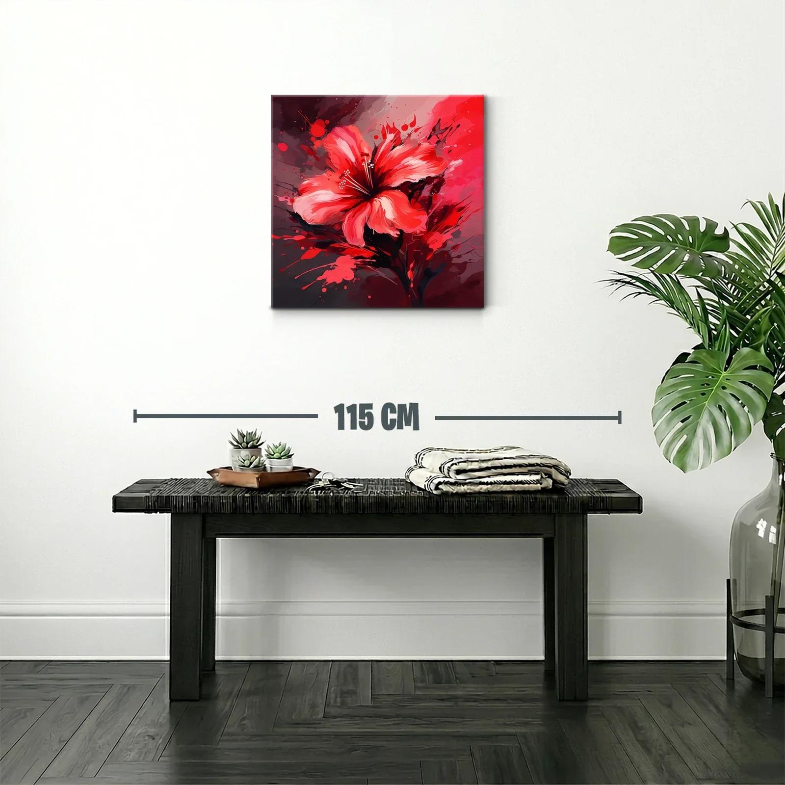 Flor vibrante en tonos rojos y negros vivo — miniatura 2