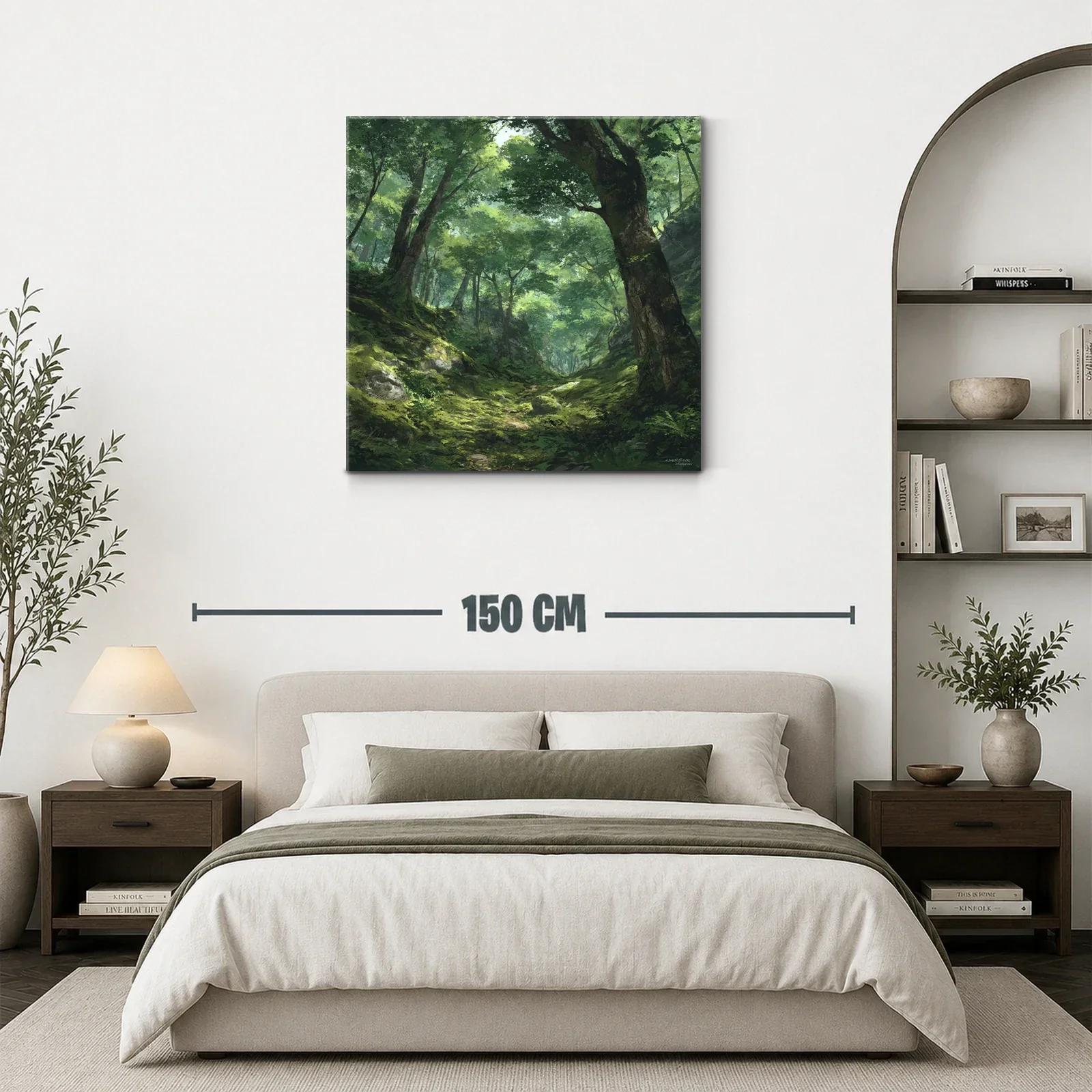 Bosque frondoso con luz natural y verdes intensos — miniatura 3