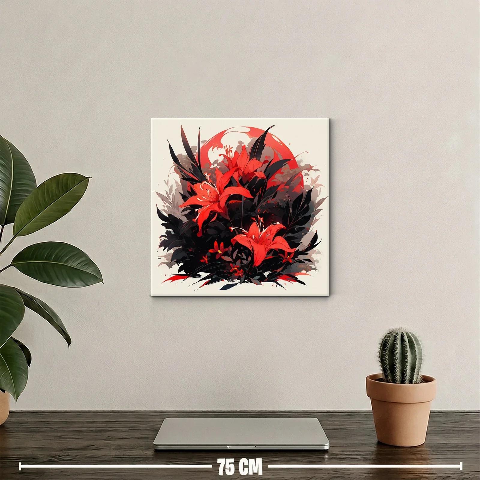 Flores rojas vibrantes con fondo oscuro y detalles sutiles — miniatura 2